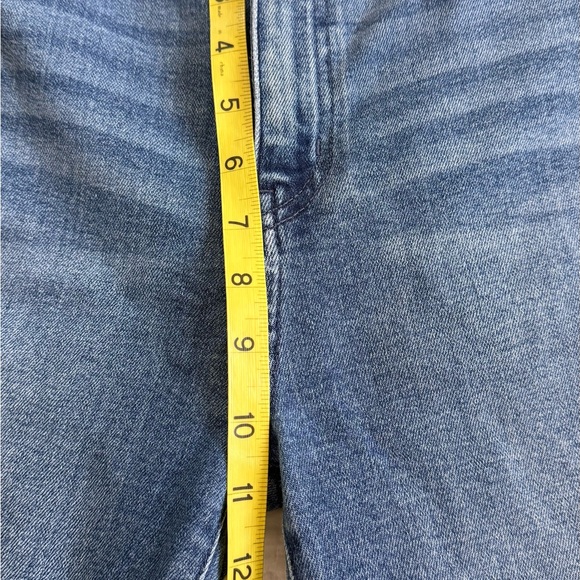 Quince Stretch High Rise Straight Jeans Women 29 Seaside Blue 28” Inseam EUC - Picture 7 of 8